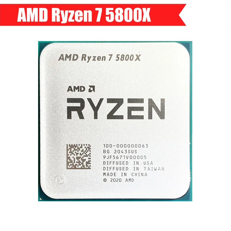 

AMD Ryzen 7 5800X R7 5800X Processor 3.8GHz 32M Cache Eight-Core 16-Thread 7NM 100-000000063 Socket AM4 Desktop CPU Support X570
