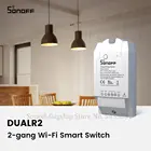 Itead SONOFF, двойной беспроводной Wifi, 2 банда, релейный модуль, сделай сам, пульт дистанционного управления, Wifi переключатель, 220 В, работает с Alexa Google Home работать с Алиса