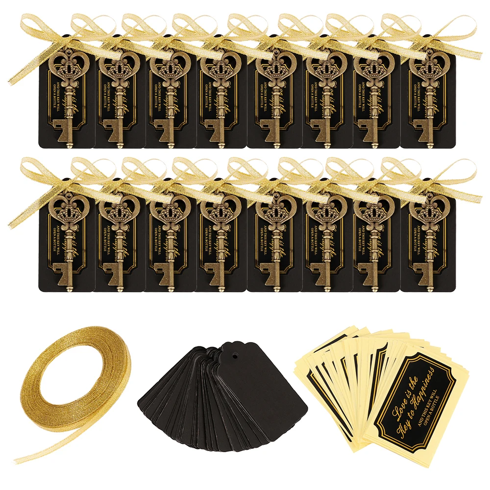 

50pcs Bottle Opener Key Kitchen Tool Accessory Party Pendant Beer Opener Keychain Tags Card Vintage Wedding Decoration Supplies