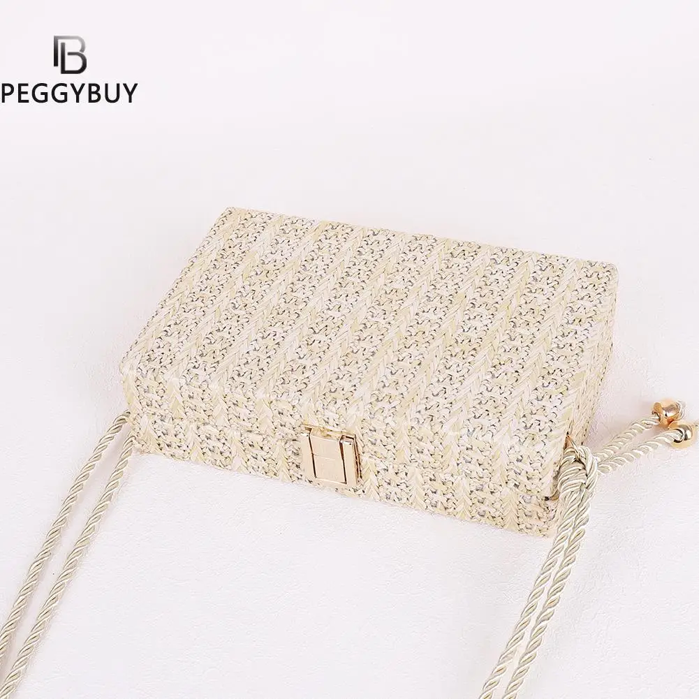 

2021 New Fashion Shoulder Bags Handbags Woven Hollow Shoulder Messenger Bag Women Vacation Box Mini Flap Purse