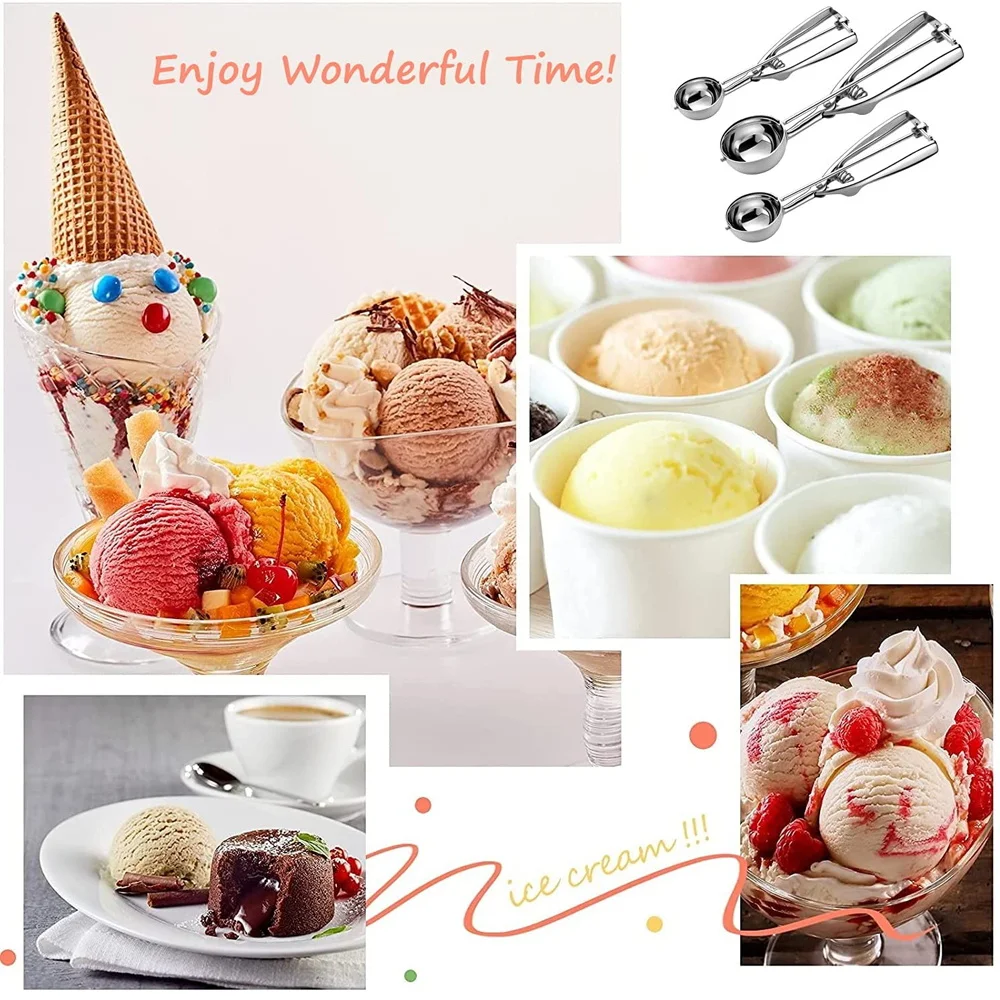 Ice Cream Scoops Stainless Steel Cookie Scoop 4cm 5cm 6cm Baking Biscuit Fruits Potato Watermelon Ball Kitchen Accessories |