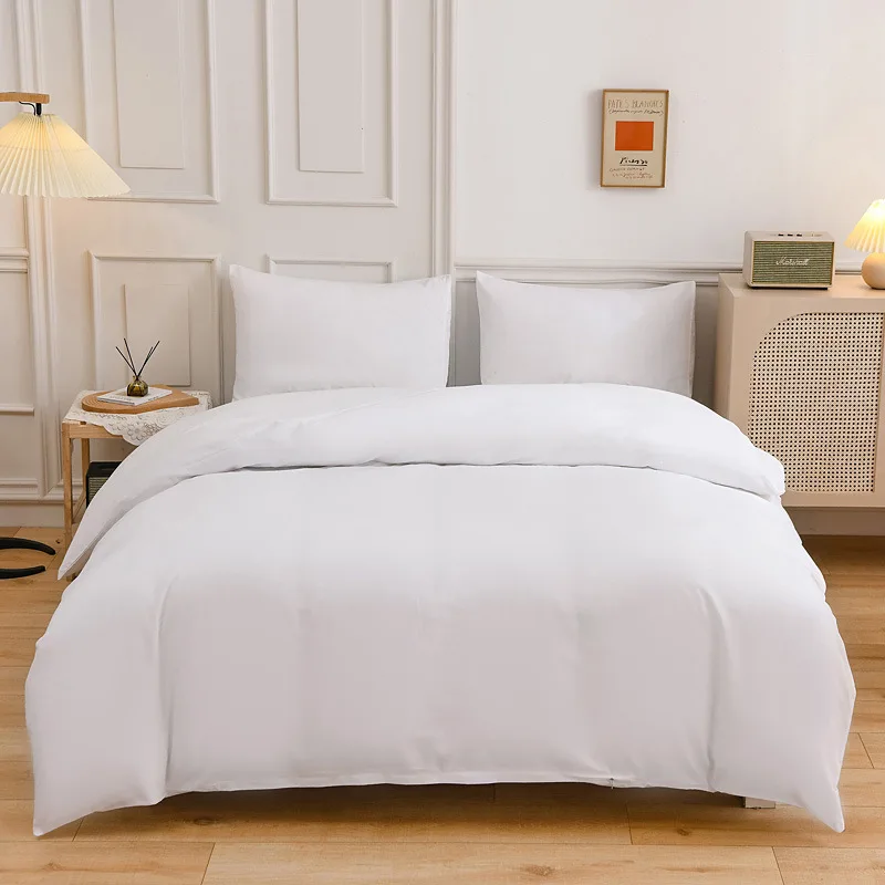 

Home Textile Minimalist White Purple Bedding Set Double Sheet Luxury Queen King Size Bed Linens Duvet Cover Sheet Pillow Case