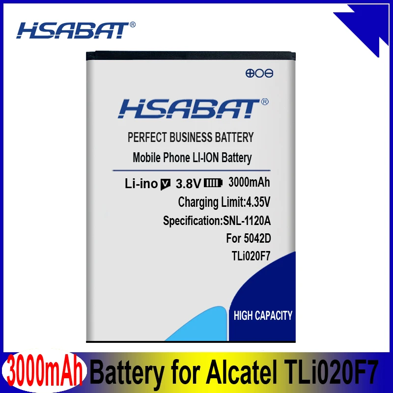 HSABAT TLi020F7 3000 мА/ч Батарея для Alcatel PIXI 4 5045D Pop 2 5042D C7 7040 7040D 7041 7041D J720 J720T J726T