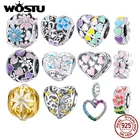 Подвеска женская из серебра 925 пробы в вечерние цветного сердца