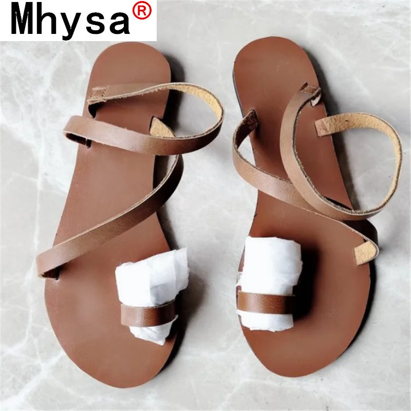 

Summer New Women's Sandals 2021 Female Slip-on Flat Shoes Sexy Roman Sandals Outdoor Beach Open Toe Shoes for Woman Plus Size