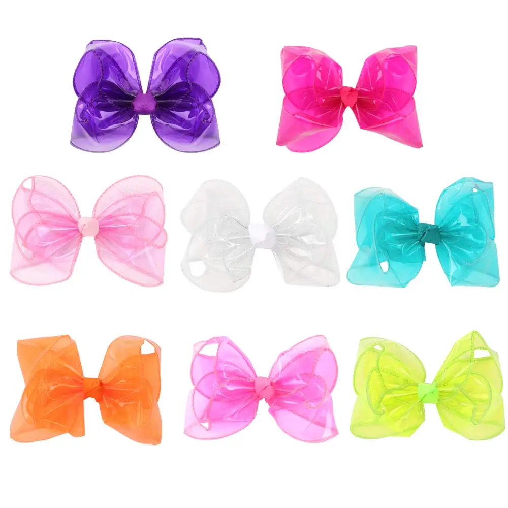 

4/4.5/5inch Waterproof Summer Princess Hairgrips Jelly Bows Hair Bows Hairpins Dance Party Bow Hair Clip Girls Hair Accessories