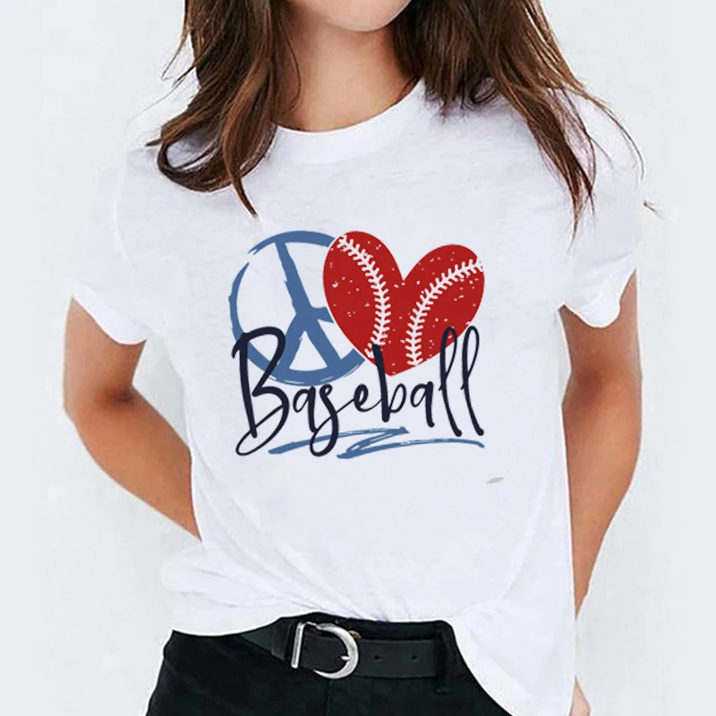 

Women Game Day Fashion Football Baseball Mom Womens T-Shirt Tops Graphic Tees Print Female Camisas Harajuku T Shirt T-shirts