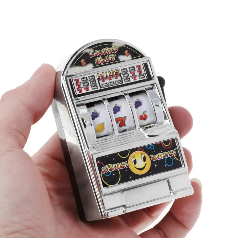

OOTDTY 1pc Lucky Jackpot Mini Fruit Slot Machine Fun Birthday Gift Kids Educational Toy Mini Game Machine