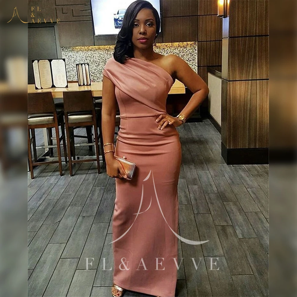 

Fashion Orange Pink Satin Mermaid Bridesmaid Dresses One Shoulder Wedding Party Dress Strapless Prom Gown Abendkleider Plus Size