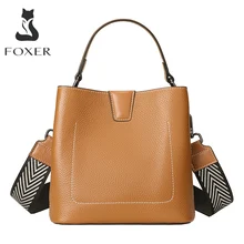 FOXER Classical Winter Totes Genuine Leather Crossbody Shoulder Bags Women Handbags Lady Messenger Purse Girls Chic Handle Bag