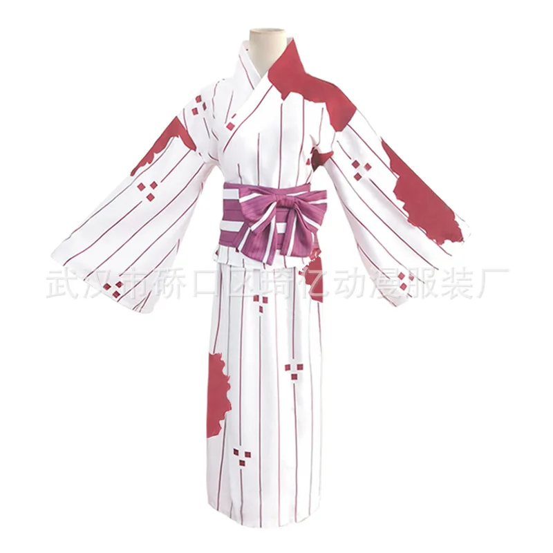Аниме Demon Slayer Kimetsu no Yaiba Kamado Nezuko Косплей Костюм Хэллоуин ужас крови spltter белое