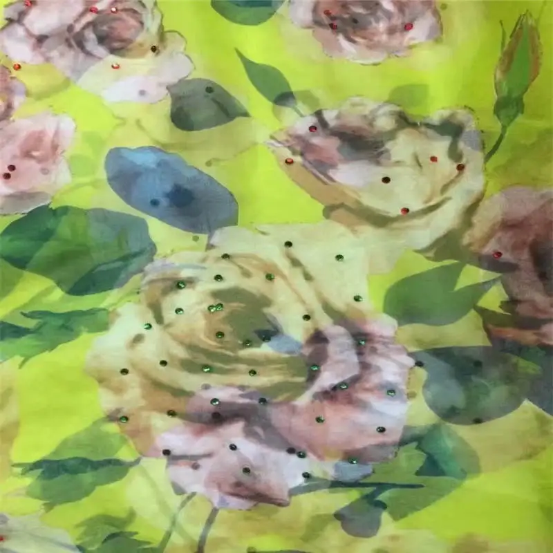 2019 Высококачественная Модная шелковая шифоновая ткань с принтом 5 ярдов и 2 ярда