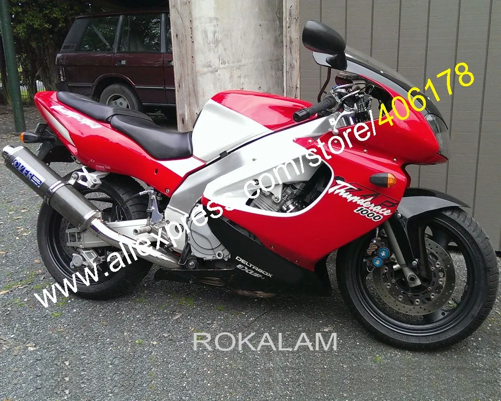 Дешевый обтекатель из АБС-пластика 97-07 YZF1000R для Yamaha YZF-1000R Thunderace 1997-2007 красно-белые
