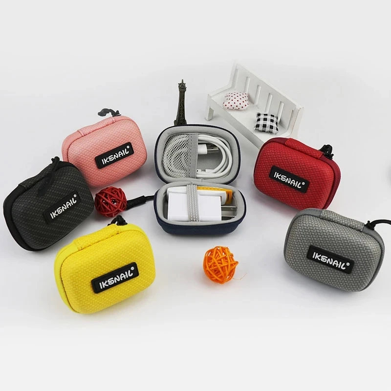 IKSNAIL Portable Mini Square Hard Storage Case Bag With Hook For Earphone Headphone Cables SD TF Cards Digital Box Cases | Электроника