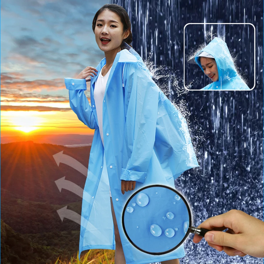 Взрослый Для женщин Водонепроницаемый дождевая куртка дождевик Eva ветровка