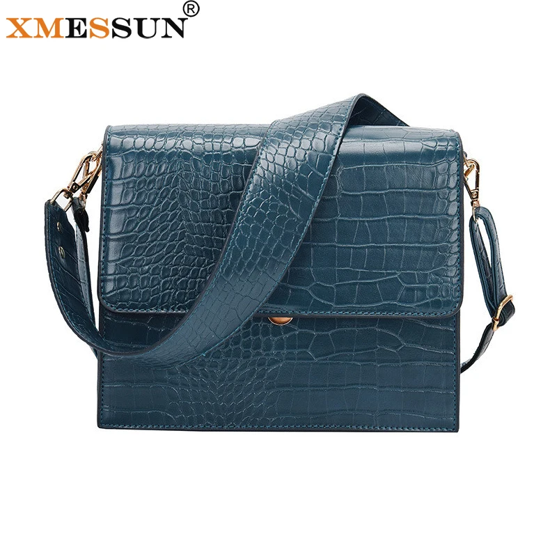 

XMESSUN 2021 новые сумки с крокодиловым узором женская модная дизайнерская качественная кожаная сумка-мессенджер через плечо модная дорожная су...