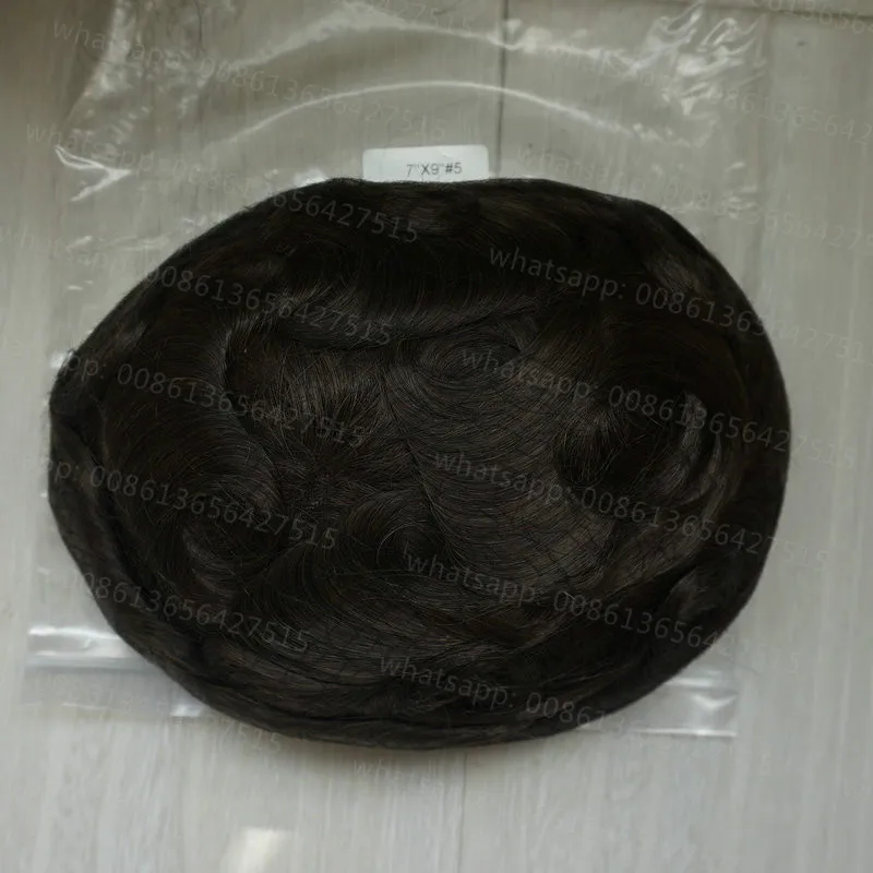 Hstonir тонкой кожи тупею V-петля Невидимый узел человеческих индийский замены волос Системы H079 - Парик Цвет: 5#
