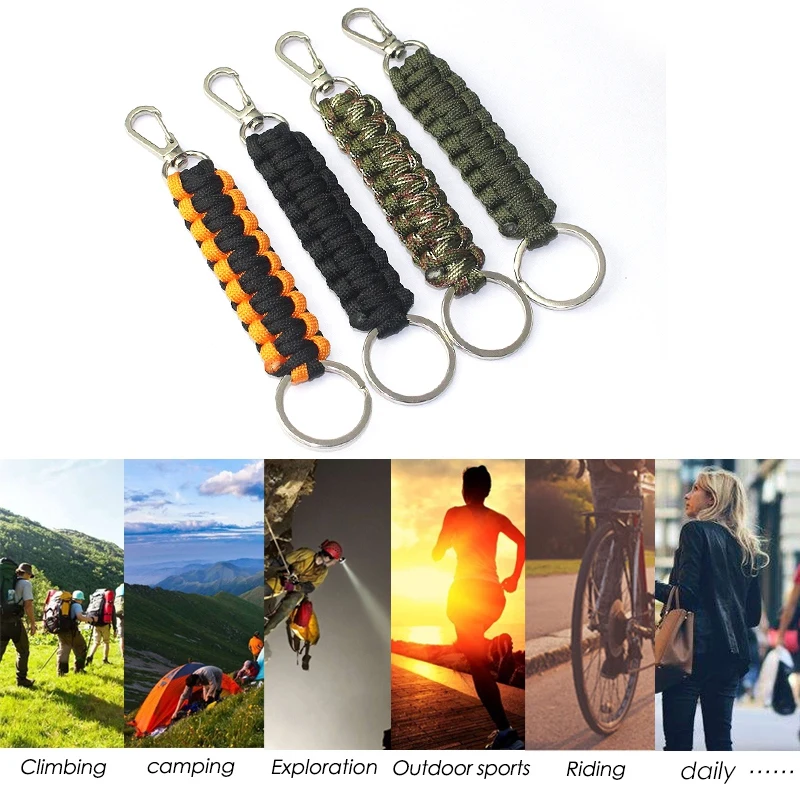 Outdoor Camping Parachute Cord Carabiner Swivel Buckle Emergency Survival Kit Key Chain Multifunctional Hiking EDC Tool Q55 | Спорт и