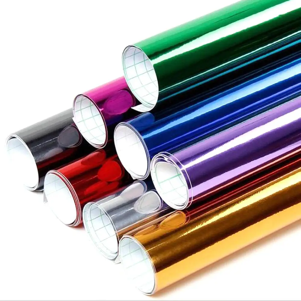 Гибкая хромированная зеркальная виниловая пленка 8 цветов оберточный лист рулон