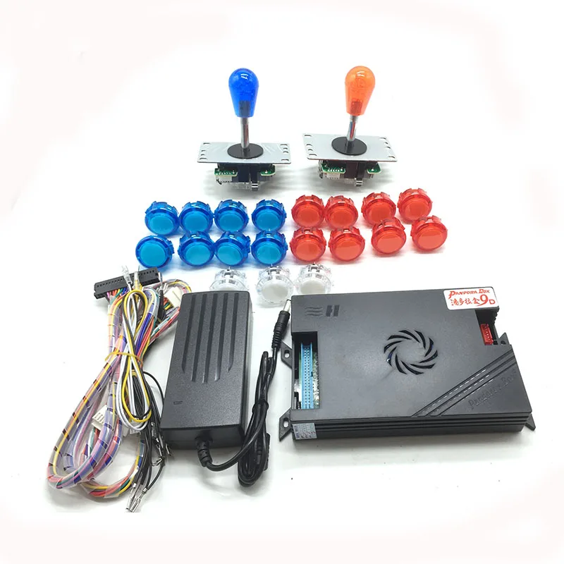 Pandora box 9D Аркада diy джойстики комплект + аркадный 12 В адаптер питания кнопка sanwa
