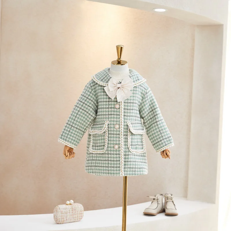 Куртка для девочек 2020 новая осенне-зимняя модная верхняя одежда клетчатая в