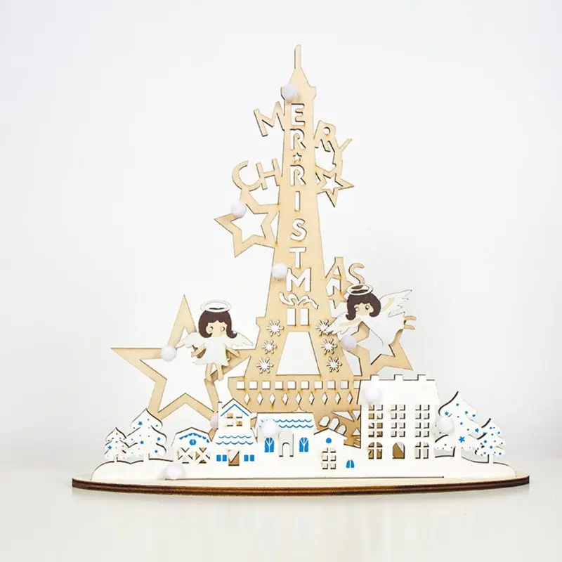 Деревянный Рождественский олень Санта Клаус башня Колесо обозрения Украшение DIY