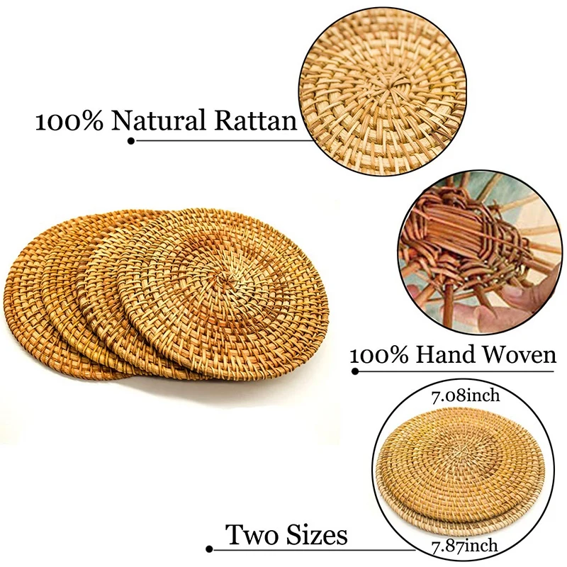 Подставки для горячей посуды из ротанга WSFS термостойкие подставки обеденного