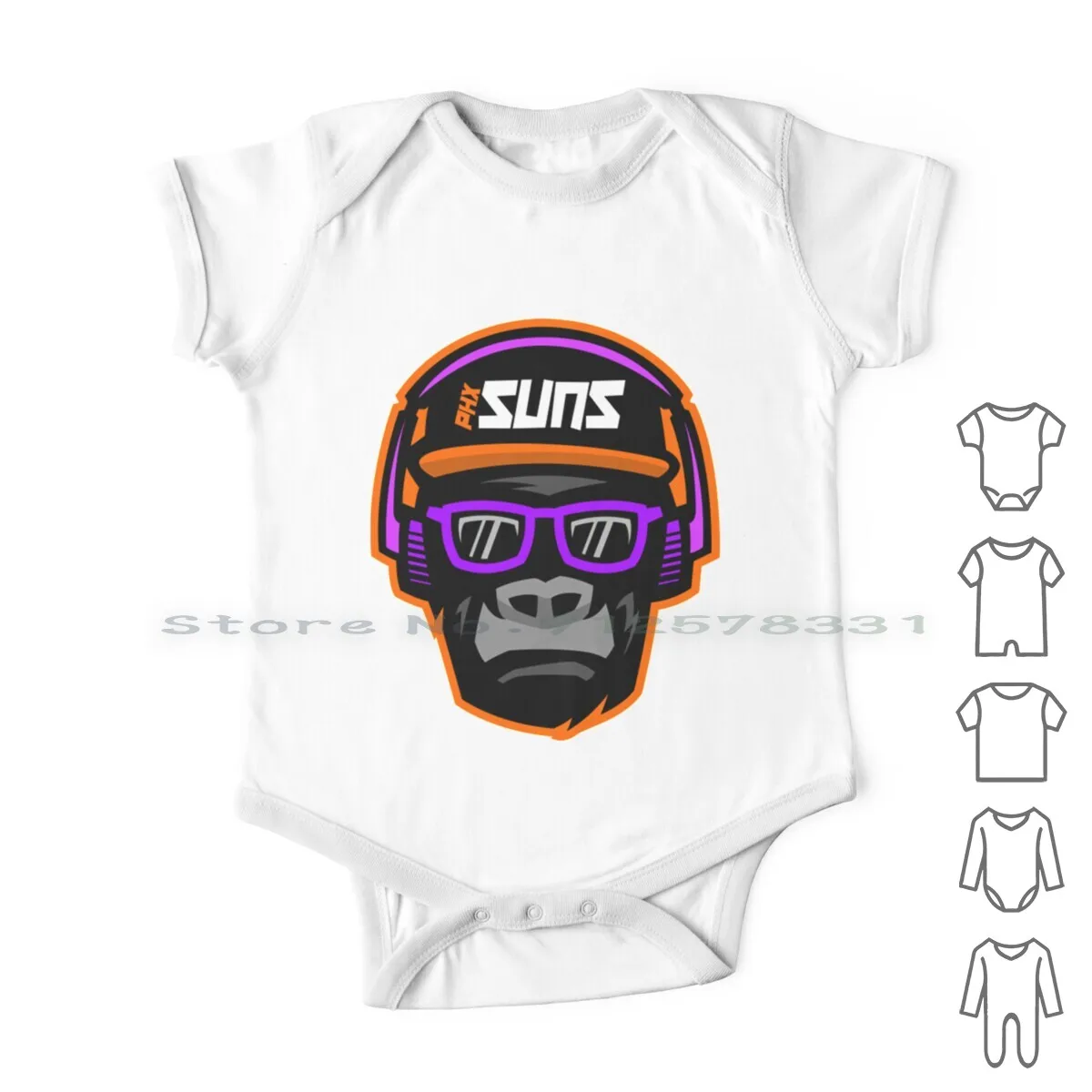 

Suns Jammin Gorilla Newborn Baby Clothes Rompers Cotton Jumpsuits Basketball Arizona Devin Booker Deandre Ayton Sports Phx City