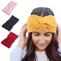 cross warm headbands for women new fashion autumn winter hair accessories wool hairband knot head bands femme headwear gifts