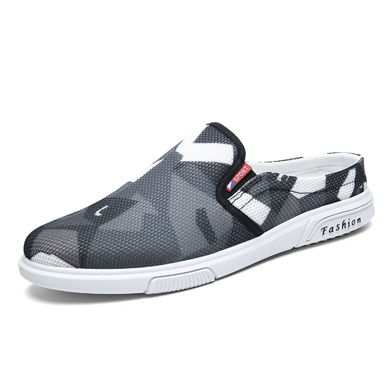 Летняя мужская повседневная камуфляжная обувь Лоферы без застежки тапочки на