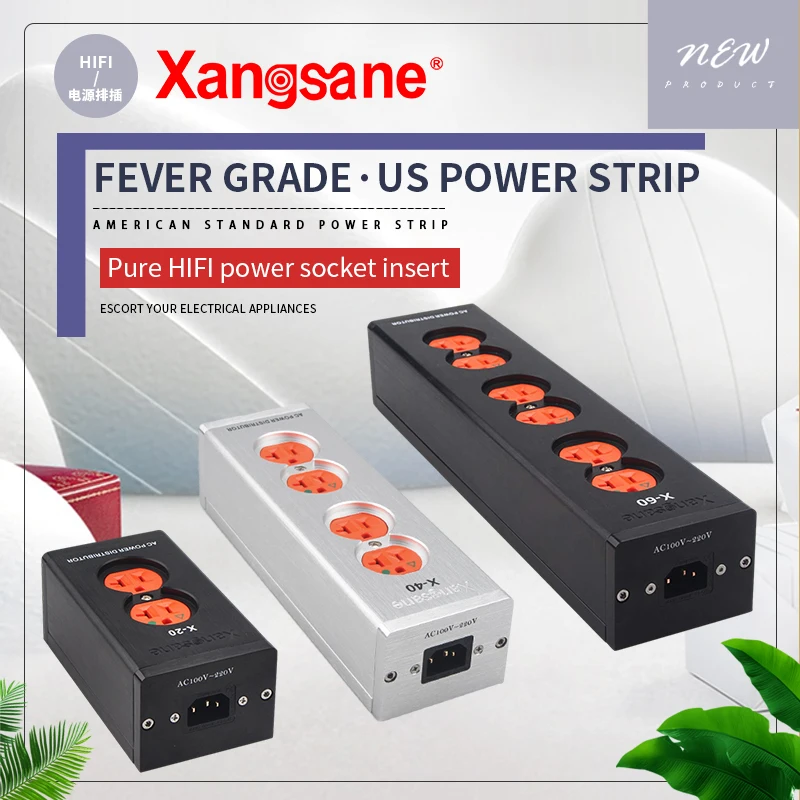 Удлинитель питания xangsana US с 2 розетками/4 розетками/6 красными медными удлинителями для высококлассных