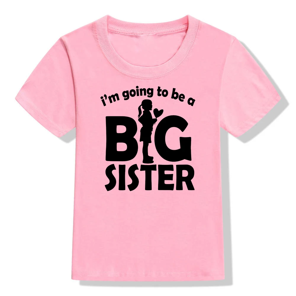 Забавная детская футболка с короткими рукавами и надписью «I'm Going To Be A Big Sister» для девочек футболки для крупных девочек модные повседневные футболки для малышей, топы