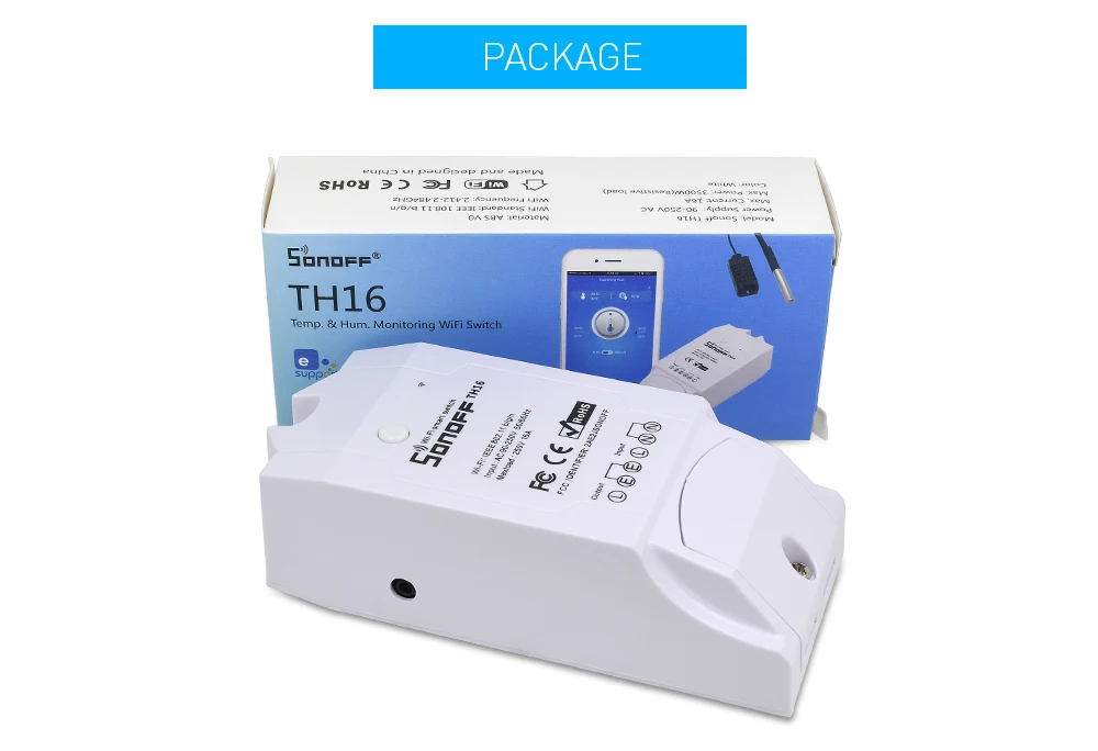 SONOFF TH16 Wifi переключатель SI7021 DS18B20 датчик AL560 расширение мониторинга температуры и влажности Зонд 15A таймер Google Home Alexa