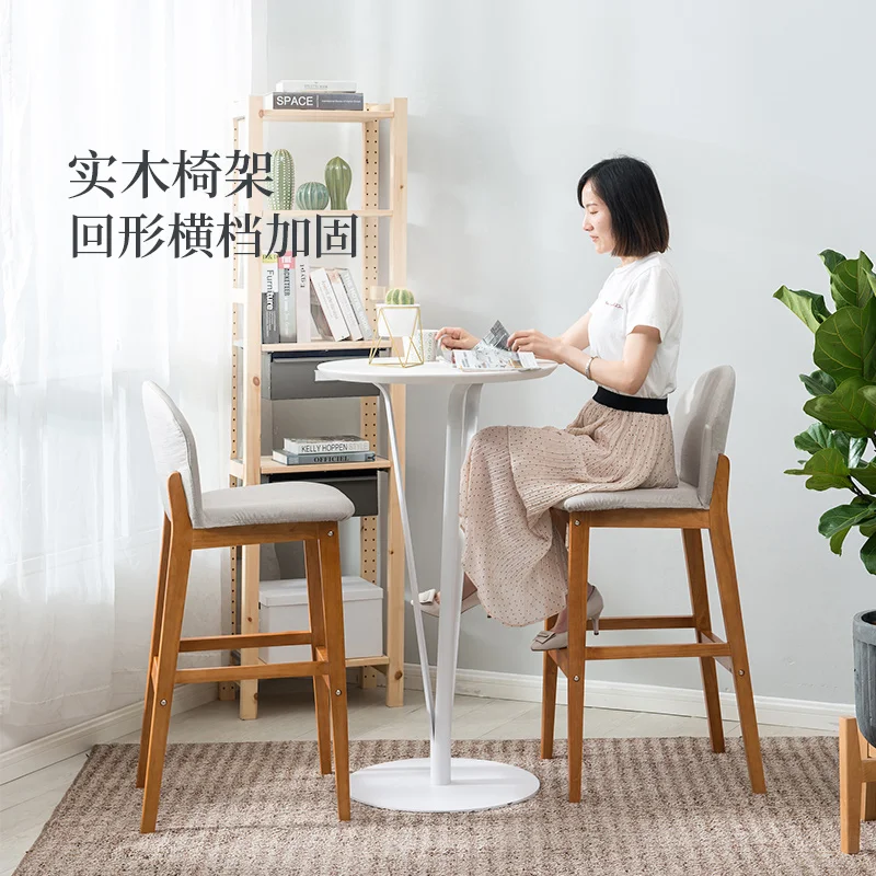 Барный стул из массива дерева простой барный высокий спинка передний стол касса