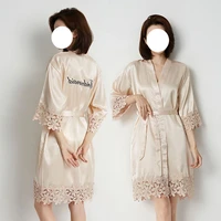 qweek lace embroidery sleepwear women bridebridemaid wedding robe gown summer kimono bathrobe exotic night dress albornoces