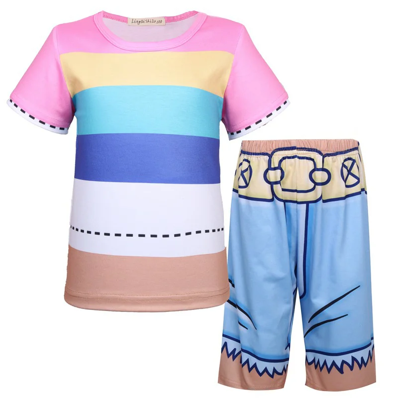 Модные пижамы для девочек Детская летняя Домашняя одежда костюм костюмированной