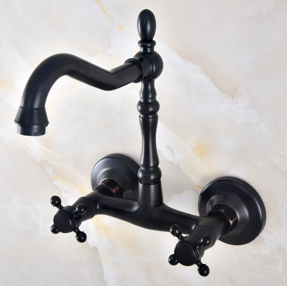 Черный масляный латунный смеситель для ванной и кухни раковины кран с поворотным