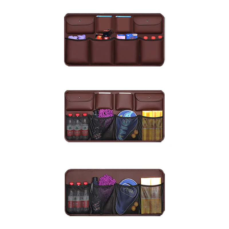 

Car trunk storage bag Universal Auto Organizer Trunk Multi Hanging Mesh Holder Pocket Car Stowing Tidying Accessories