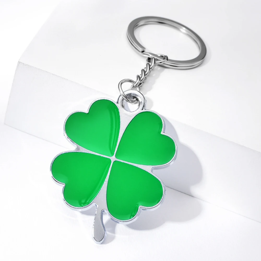Vicney нержавеющий высококачественный креативный зеленый лист клевер брелок