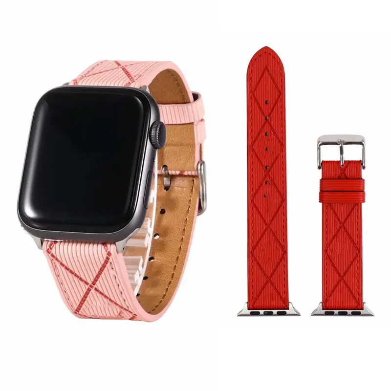 

High quality Leather Watch Band for iWatch 40mm 44mm Sports Strap Tour band for Apple watch 42mm 38mm Series 6 5 4 3 SE