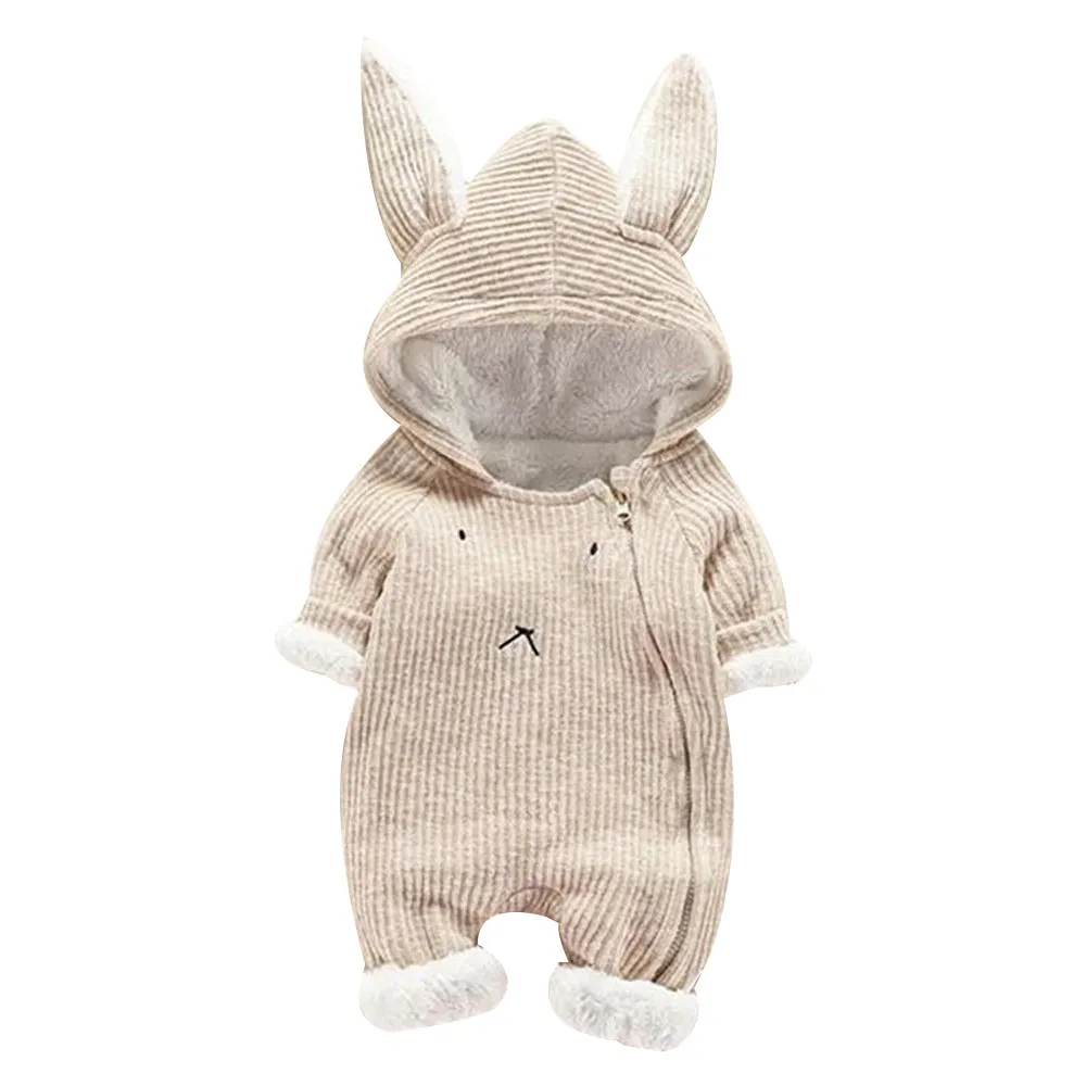 

Newborn Infant Baby Boy Girl One-piece clothes Cartoon Hooded 3D Ear Romper Jumpsuit Clothes autumn and Winter Bodysuit
