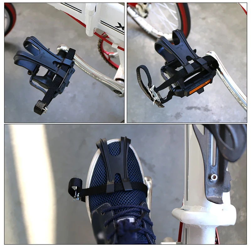 Педали для велосипеда с зажимами и ремнями наружного велоспорта внутреннего