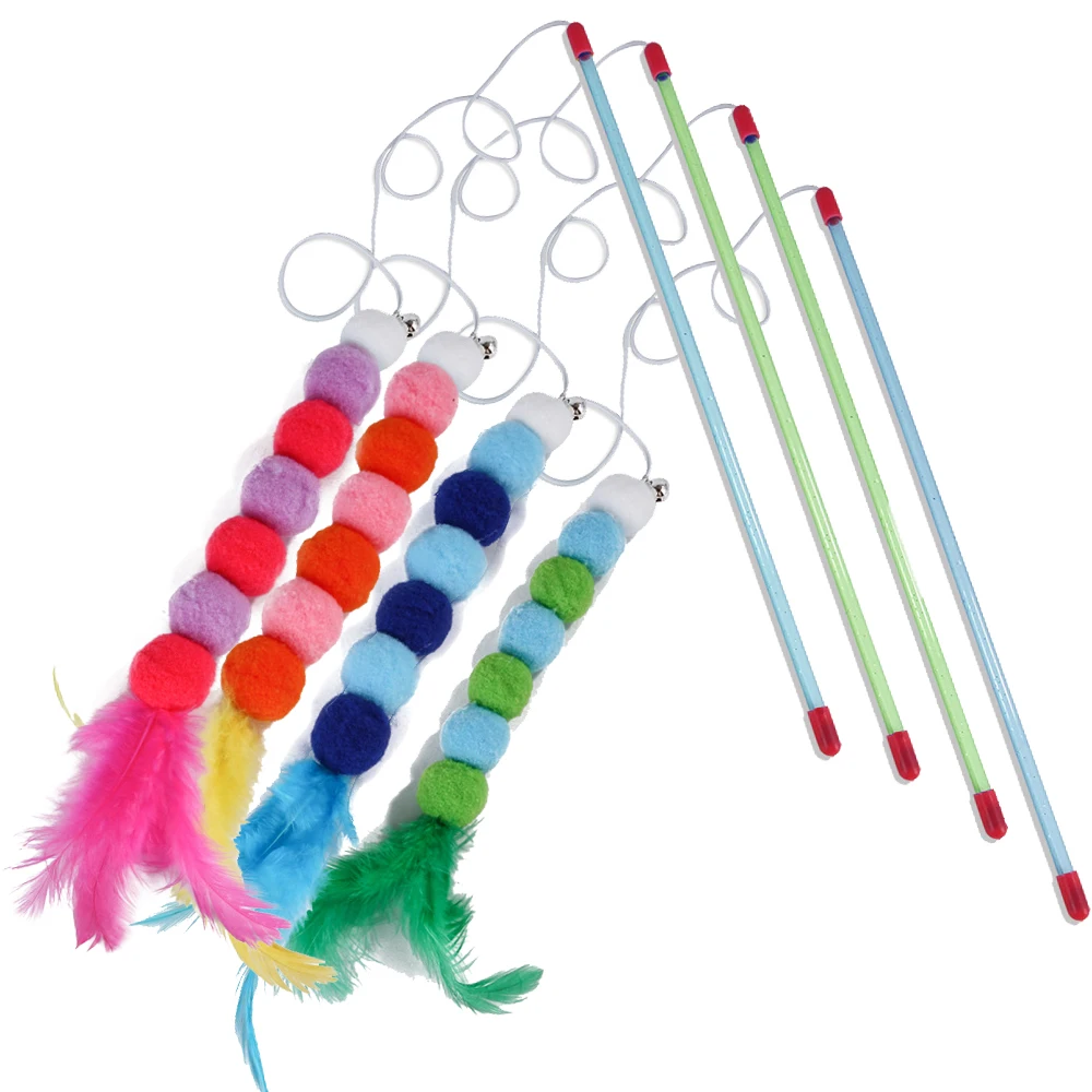 Красочные игрушки для кошек игровые обучающая палочка насекомых игрушка котят