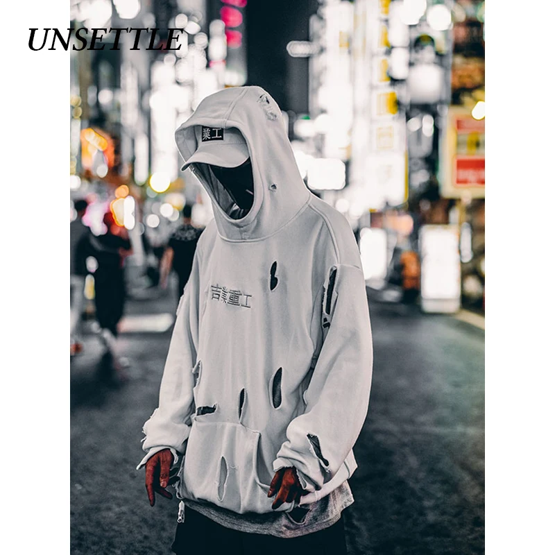 UNSETTLE Harajuku Толстовка с капюшоном для мужчин/женщин хип хоп пуловер японские
