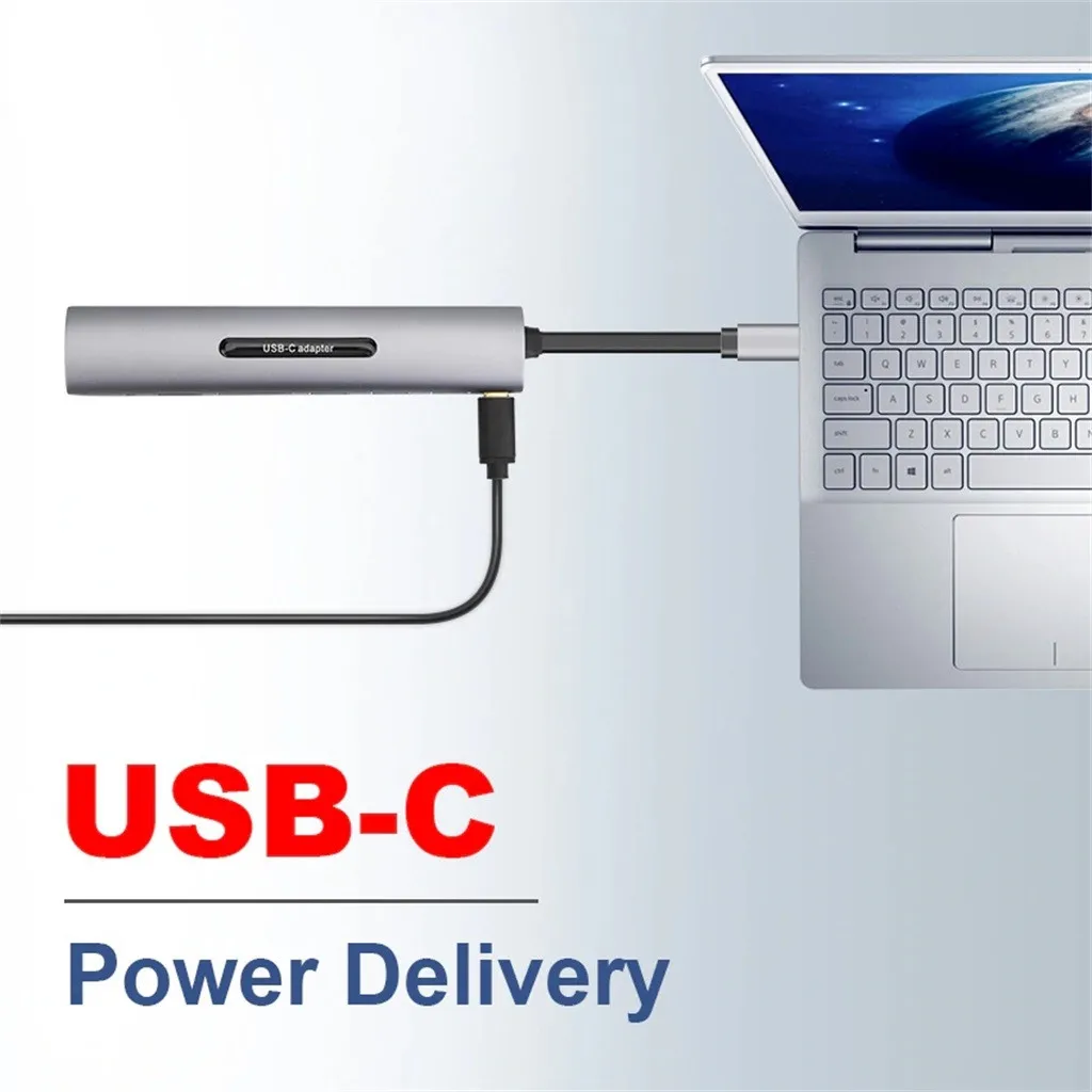9 in1 Type C to HDMI Hub AdapterUSB-C USB3.0x3 TF SD Slot VGA Audio USB-C PD MultiPort Adapter for Macbook Huawei | Компьютеры и офис
