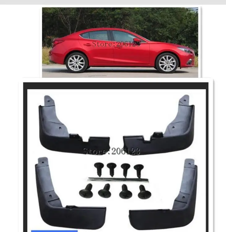 Передние и задние формованные Брызговики для Mazda 3 (BM) Axela 4 дверный седан 2014 2017