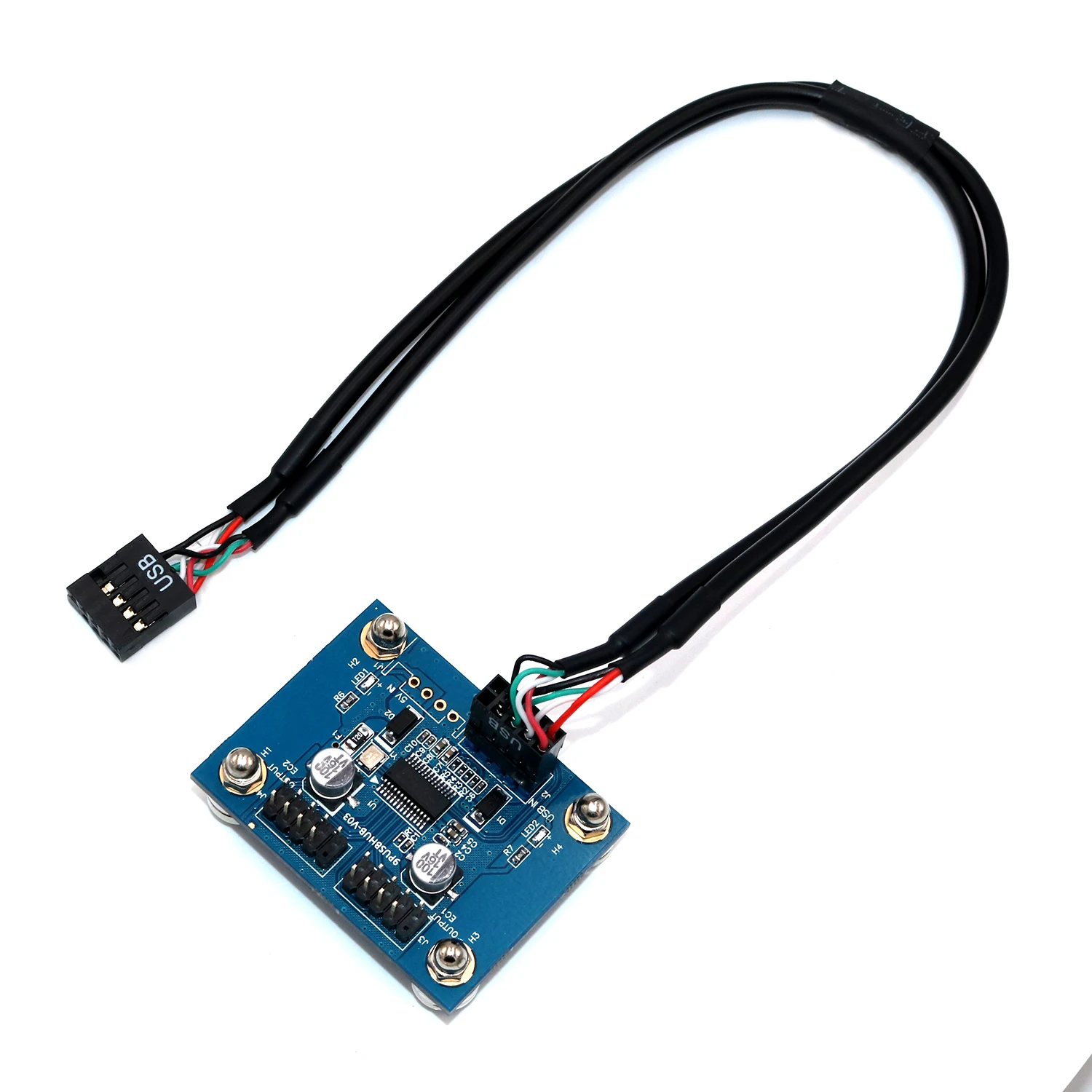 

1X2 Motherboard USB 2.0 9pin Header 1 to 2 Extension Hub Splitter Adapter-Converter MB USB 2.0 Male to 2 Male-30CM 9-pin Cable