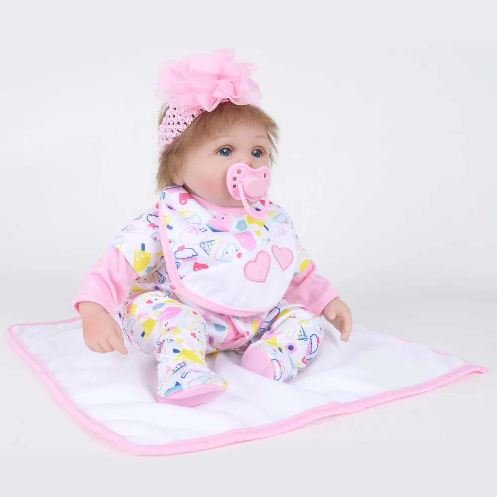 45 см хит продаж Bebe Reborn Baby Doll 18 дюймов милый мягкий силиконовый материал