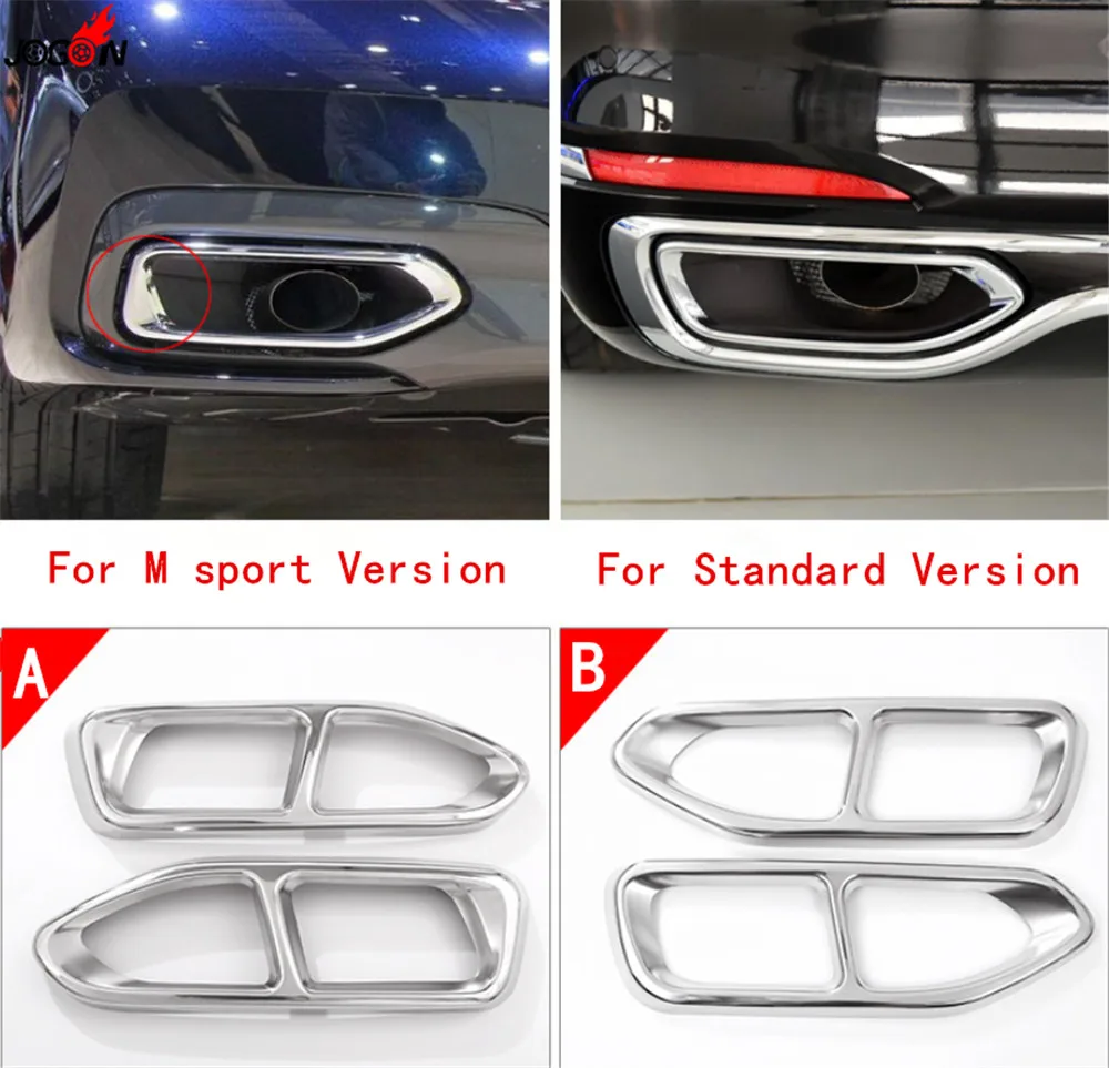 Серебряный двойной глушитель наконечник выхлопной трубы отделка 2 шт. для BMW 7