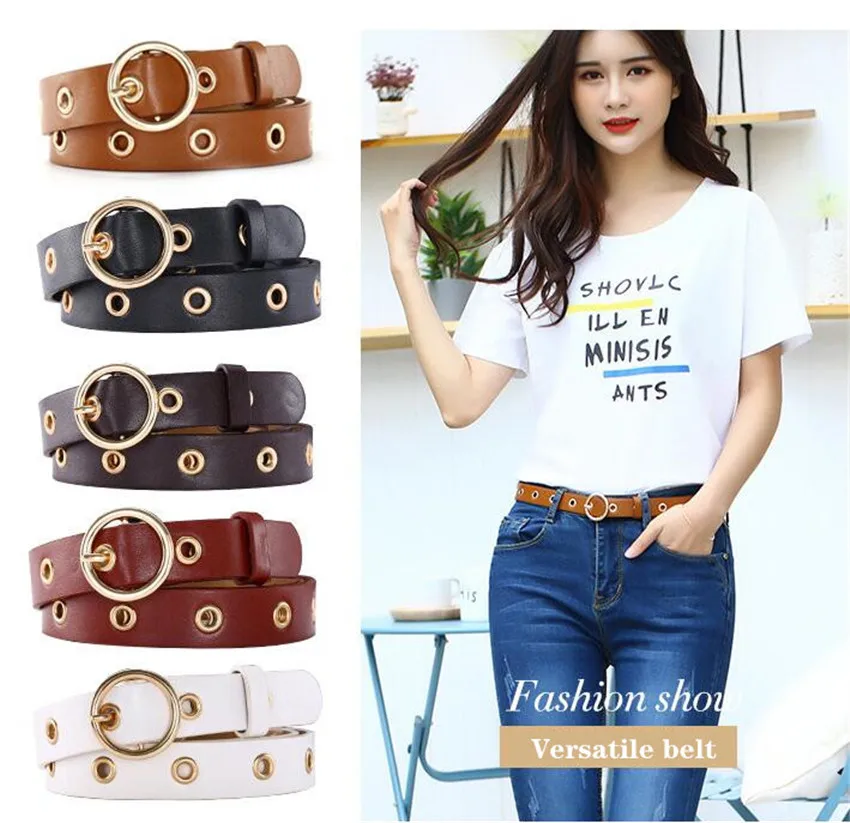 Модные дизайнерские ремни для женщин простые кожаные втулки джинсов платье